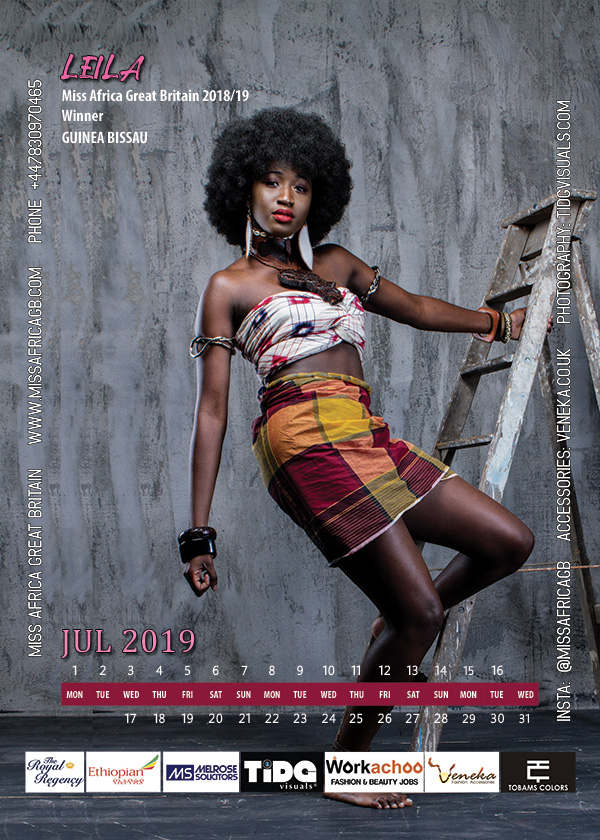 MISS AFRICA GB 2019 CALENDAR