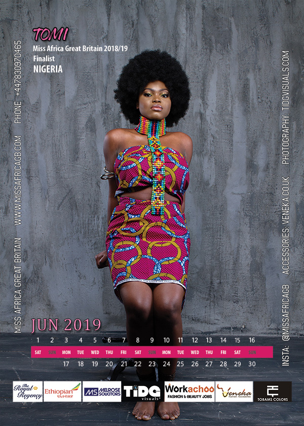 MISS AFRICA GB 2019 CALENDAR