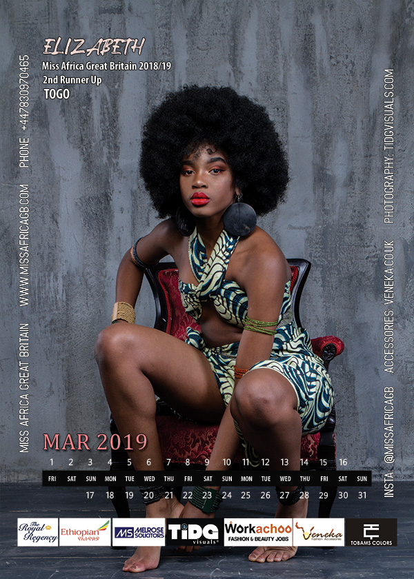 MISS AFRICA GB 2019 CALENDAR
