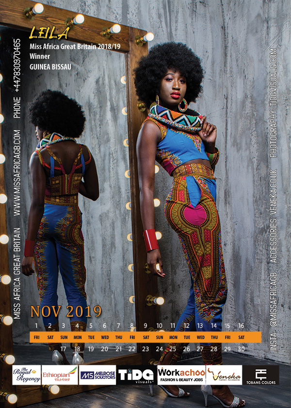 MISS AFRICA GB 2019 CALENDAR